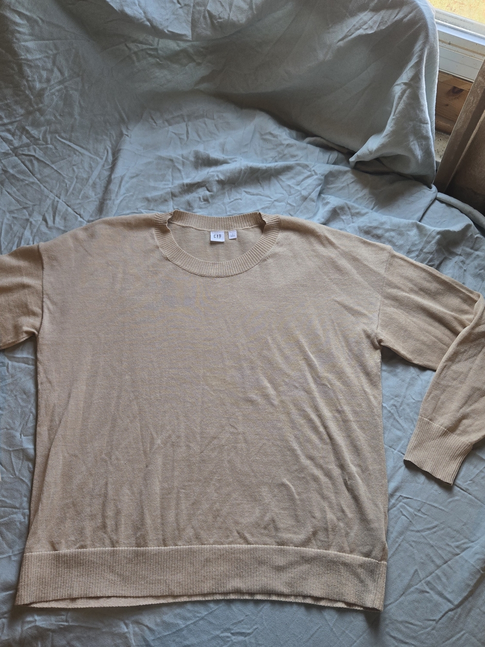 Cropped Crewneck Sweater - Beige